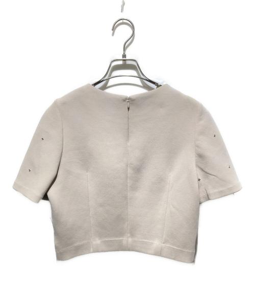 JUSGLITTY（ジャスグリッティー）JUSGLITTY (ジャスグリッティー) ラインストーンクロップドカット ベージュ サイズ:2の古着・服飾アイテム