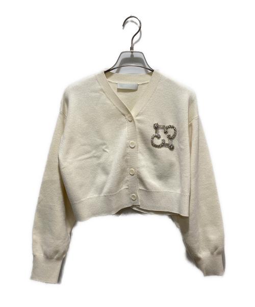 CELFORD（セルフォード）CELFORD (セルフォード) ビジューロゴカーディガン アイボリー サイズ:Ｆの古着・服飾アイテム