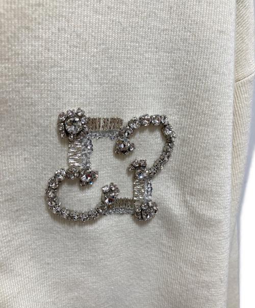 CELFORD（セルフォード）CELFORD (セルフォード) ビジューロゴカーディガン アイボリー サイズ:Ｆの古着・服飾アイテム