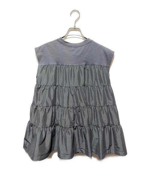 BALLSEY（ボールジィ）BALLSEY (ボールジィ) コットンジャージーコンビ ティアードプルオーバー グレー サイズ:Sの古着・服飾アイテム