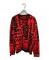 HUGO BOSS（ヒューゴ ボス）の古着「コレクションスローガン パターンド セーター イン コットンブレンド ニット ジャカード」｜レッド