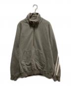 ANEIアーネイ）の古着「H.Z.TOP D.STRIPES ハーフジップ スウェット」｜グレー