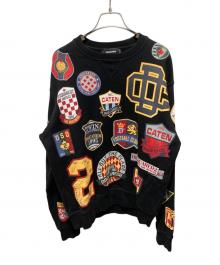 DSQUARED2（ディースクエアード）の古着「20AW COLLEGE PATCH CREWNECK SWEATSHIRT スウェットプルオーバー」｜ブラック