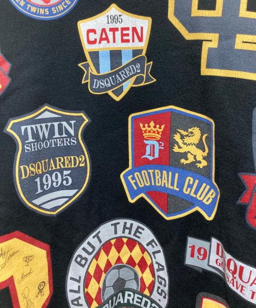 DSQUARED2（ディースクエアード）DSQUARED2 (ディースクエアード) 20AW COLLEGE PATCH CREWNECK SWEATSHIRT スウェットプルオーバー ブラック サイズ:XSの古着・服飾アイテム