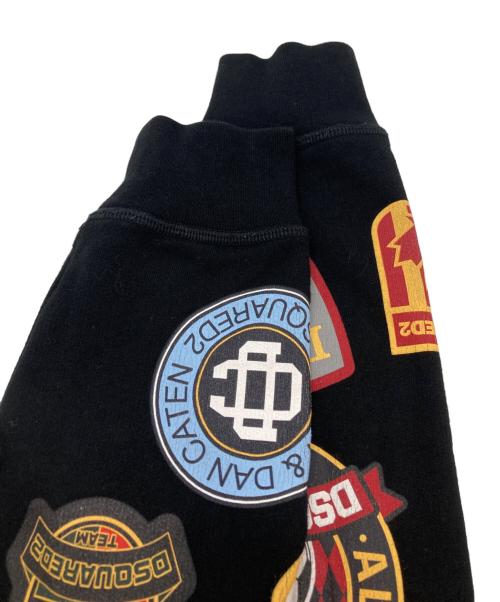 DSQUARED2（ディースクエアード）DSQUARED2 (ディースクエアード) 20AW COLLEGE PATCH CREWNECK SWEATSHIRT スウェットプルオーバー ブラック サイズ:XSの古着・服飾アイテム