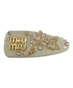 MIU MIUミュウミュウ）の古着「刺繍ギャバジン ヘアクリップ バレッタ」｜アイボリー