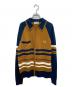 FRED PERRY（フレッドペリー）の古着「ジップカーディガン/NICHOLAS DALEY KNITTED ZIP THROUGH SHIRT」｜ネイビー×ブラウン