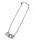 Christian Diorクリスチャン ディオール）の古着「ラインストーンロゴチャームネックレス」｜シルバー