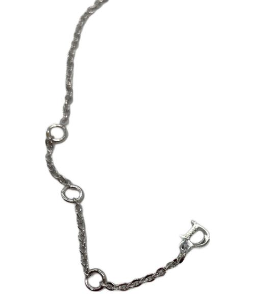 Christian Dior（クリスチャン ディオール）Christian Dior (クリスチャン ディオール) ラインストーンロゴチャームネックレス シルバーの古着・服飾アイテム
