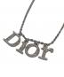 Christian Dior (クリスチャン ディオール) ラインストーンロゴチャームネックレス シルバー：18000円