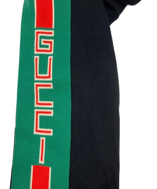 GUCCI（グッチ）GUCCI (グッチ) アームロゴラインスリーブポロシャツ ブラック サイズ:XLの古着・服飾アイテム