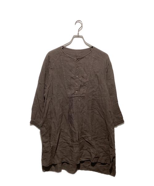 nest Robe（ネストローブ）nest Robe (ネストローブ) リネンラグランシームブザムチュニック ベージュ サイズ:Fの古着・服飾アイテム