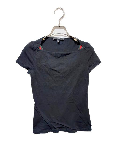 GUCCI（グッチ）GUCCI (グッチ) スクエアネック半袖カットソー ブラック サイズ:XSの古着・服飾アイテム