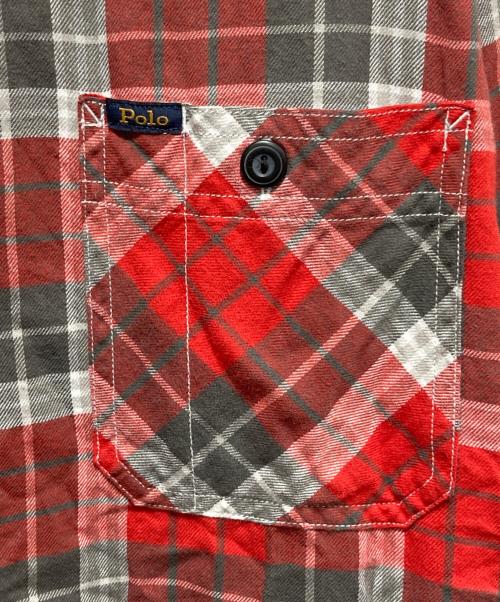 POLO RALPH LAUREN（ポロ・ラルフローレン）POLO RALPH LAUREN (ポロ・ラルフローレン) チェックシャツ/classic fit plaid twill workshirt グレー×レッド サイズ:Lの古着・服飾アイテム