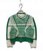 mameKuragouchiマメクロゴウチ）の古着「Cocoon Layered Knit Pullover」｜グリーン
