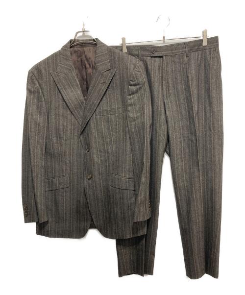 VERSACE COLLECTION（ヴェルサーチ コレクション）versace collection (ヴェルサーチ コレクション) カシミヤ混2Bセットアップスーツ ブラウン サイズ:52の古着・服飾アイテム