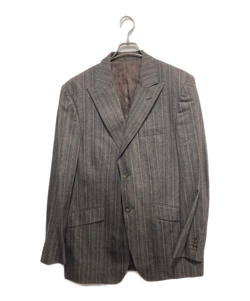 VERSACE COLLECTION（ヴェルサーチ コレクション）versace collection (ヴェルサーチ コレクション) カシミヤ混2Bセットアップスーツ ブラウン サイズ:52の古着・服飾アイテム