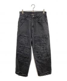 DANKE SCHON（ダンケ シェーン）の古着「PATCHWORK DENIM PANTS」｜ブラック