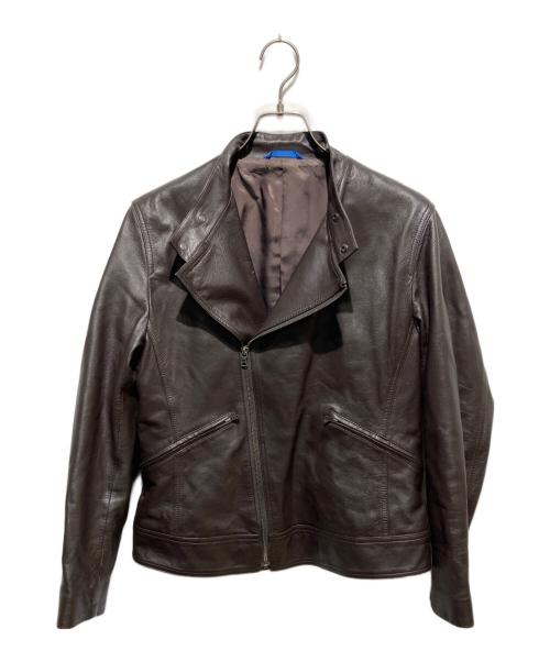 Paul Smith London（ポールスミスロンドン）Paul Smith London (ポールスミスロンドン) レザーダブルライダースジャケット ブラウン サイズ:Mの古着・服飾アイテム