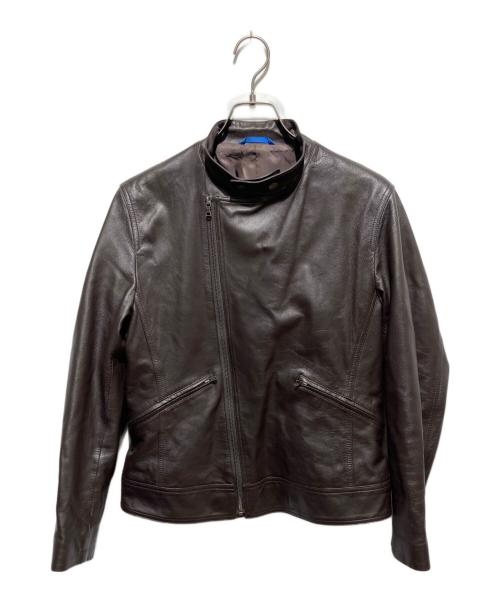 Paul Smith London（ポールスミスロンドン）Paul Smith London (ポールスミスロンドン) レザーダブルライダースジャケット ブラウン サイズ:Mの古着・服飾アイテム