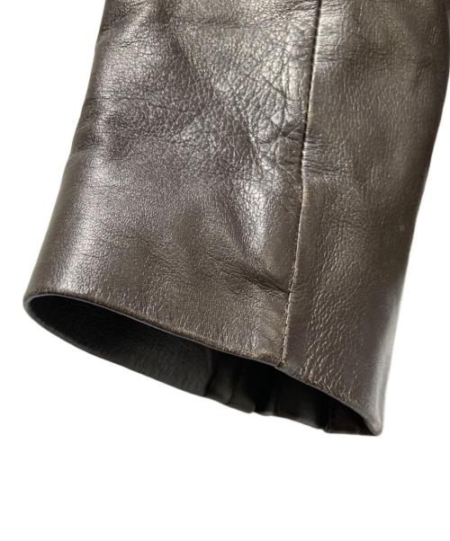 Paul Smith London（ポールスミスロンドン）Paul Smith London (ポールスミスロンドン) レザーダブルライダースジャケット ブラウン サイズ:Mの古着・服飾アイテム