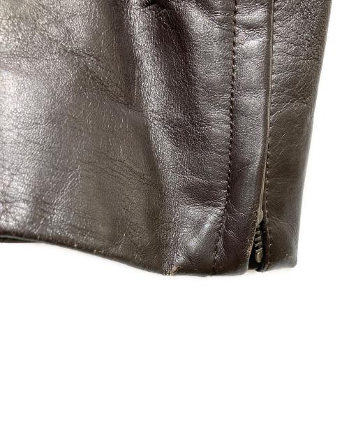 Paul Smith London（ポールスミスロンドン）Paul Smith London (ポールスミスロンドン) レザーダブルライダースジャケット ブラウン サイズ:Mの古着・服飾アイテム