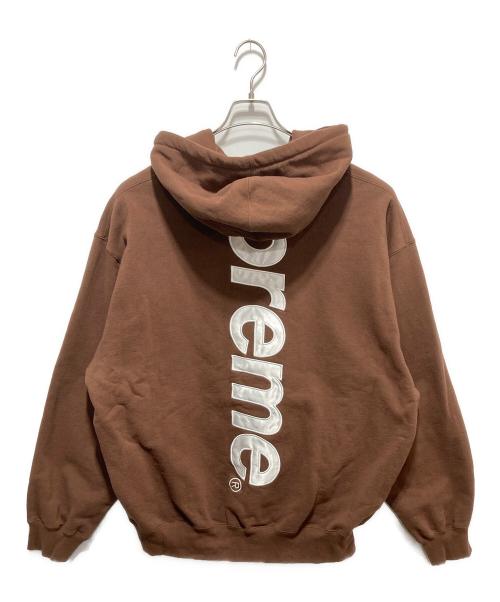 SUPREME（シュプリーム）Supreme (シュプリーム) 24AW satin applique hooded sweatshirt ブラウン サイズ:XLの古着・服飾アイテム