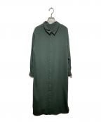 RIM.ARKリムアーク）の古着「Back button long OP/シャツワンピース」｜グリーン