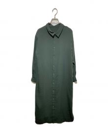 RIM.ARK（リムアーク）の古着「Back button long OP/シャツワンピース」｜グリーン