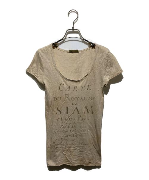 goa（ゴア）goa (ゴア) y2kテキストプリントTシャツ ベージュ サイズ:FREEの古着・服飾アイテム