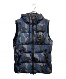 1piu1uguale3（ウノピュウノウグァーレトレ）の古着「ダウンベスト/neck up hood down vest -NO.3」｜ブルー