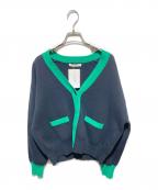 JOURNAL STANDARD relumeジャーナルスタンダード レリューム）の古着「ダブルニットコントラストカーディガン」｜ネイビー
