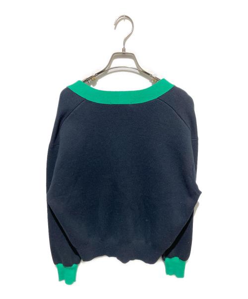 JOURNAL STANDARD relume（ジャーナルスタンダード レリューム）JOURNAL STANDARD relume (ジャーナルスタンダード レリューム) ダブルニットコントラストカーディガン ネイビー サイズ:FREEの古着・服飾アイテム