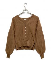 apart by（アパートバイ）の古着「アイレットアミショートカーディガン」｜ブラウン