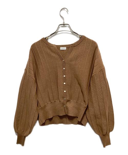 apart by（アパートバイ）apart by (アパートバイ) アイレットアミショートカーディガン ブラウン サイズ:FREEの古着・服飾アイテム