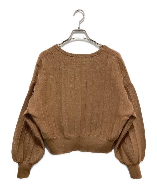 apart by（アパートバイ）apart by (アパートバイ) アイレットアミショートカーディガン ブラウン サイズ:FREEの古着・服飾アイテム