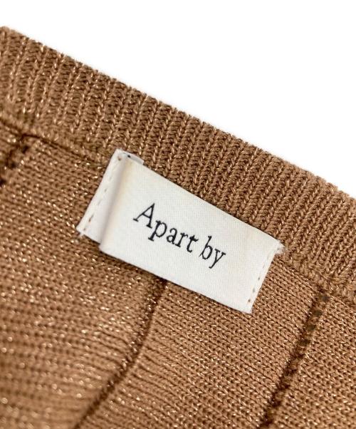 apart by（アパートバイ）apart by (アパートバイ) アイレットアミショートカーディガン ブラウン サイズ:FREEの古着・服飾アイテム