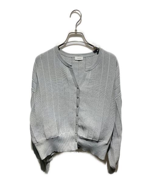 apart by（アパートバイ）apart by (アパートバイ) アイレットアミショートカーディガン グレー サイズ:FREEの古着・服飾アイテム