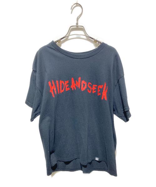 HIDE AND SEEK（ハイドアンドシーク）HIDE AND SEEK (ハイドアンドシーク) プリントTシャツ ブラック サイズ:Ｌの古着・服飾アイテム