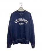DSQUARED2ディースクエアード）の古着「ユーズドエフェクトクールフィットスウェット」｜ネイビー
