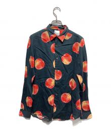 PAUL SMITH（ポールスミス）の古着「ピーチ柄シャツ」｜ネイビー