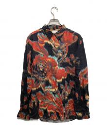 PAUL SMITH（ポールスミス）の古着「"Disrupted Rose"フラップポケットシャツ"Disrupted Rose"フラップポケットシャツ」｜レッド×ネイビー