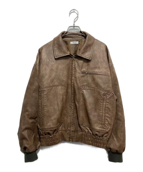 PERUSHU（ペルーシュ）Perushu (ペルーシュ) ビンテージライクフライトジャケット ブラウン サイズ:Mの古着・服飾アイテム