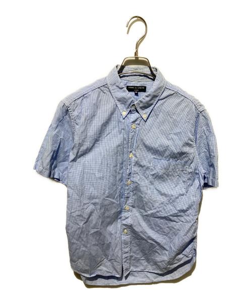 COMME des GARCONS HOMME（コムデギャルソン オム）COMME des GARCONS HOMME (コムデギャルソン オム) AD2008 半袖チェックシャツ ブルー サイズ:ＳＳの古着・服飾アイテム