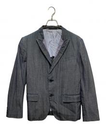 COMME des GARCONS HOMME（コムデギャルソン オム）の古着「07ss チェック切替テーラードジャケット」｜ネイビー