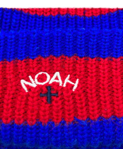 Noah（ノア）Noah (ノア) アクリルボーダーニットキャップ ブルー×レッドの古着・服飾アイテム