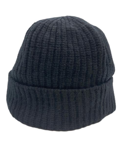 STONE ISLAND（ストーンアイランド）STONE ISLAND (ストーンアイランド) ウールリブニットキャップ ブラックの古着・服飾アイテム