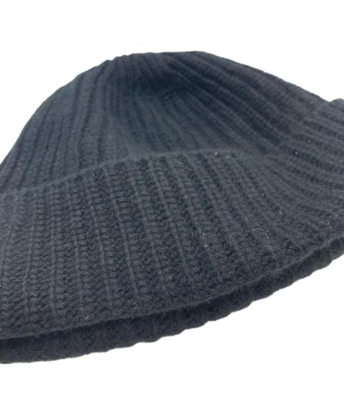 STONE ISLAND（ストーンアイランド）STONE ISLAND (ストーンアイランド) ウールリブニットキャップ ブラックの古着・服飾アイテム
