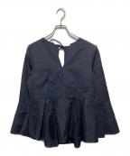 AEWEN MATOPHイウエン マトフ）の古着「バックリボン フレア キーネックブラウス」｜ネイビー