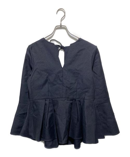 AEWEN MATOPH（イウエン マトフ）AEWEN MATOPH (イウエン マトフ) バックリボン フレア キーネックブラウス ネイビー サイズ:-の古着・服飾アイテム